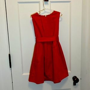 Crewcuts red cotton dress with detachable sash. Kids size 8.